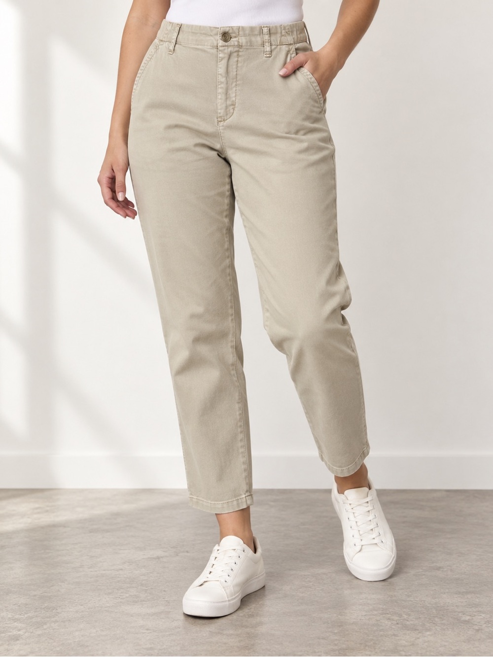 Old Navy Women's Large “A Stone's Throw” High Rise OGC Easy Chino Pants Khaki